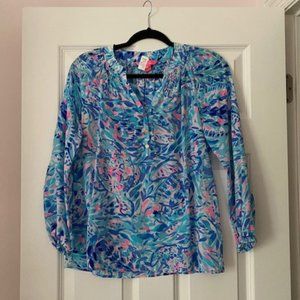 LILLY PULITZER ELSA SILK TOP XS